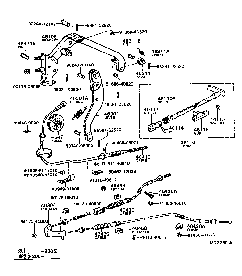 46430-20160 CABLE ASSY, PARKING BRAKE, NO.3 product image