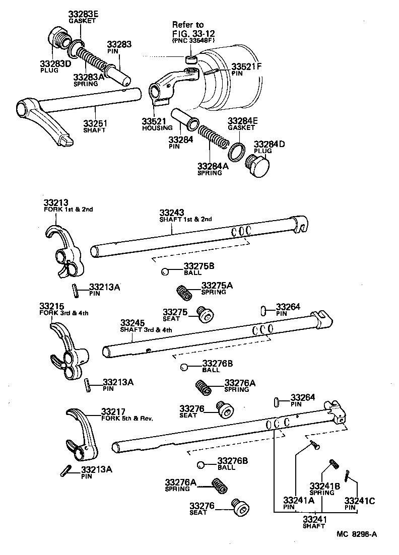 33240-30020 SHAFT ASSY, GEAR SHIFT FORK, NO.2 product image