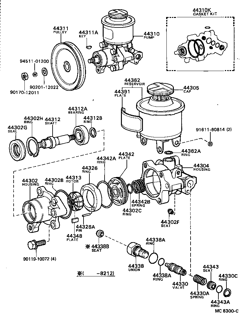 44348-22040 HOSE, RESERVOIR TO OIL PUMP product image