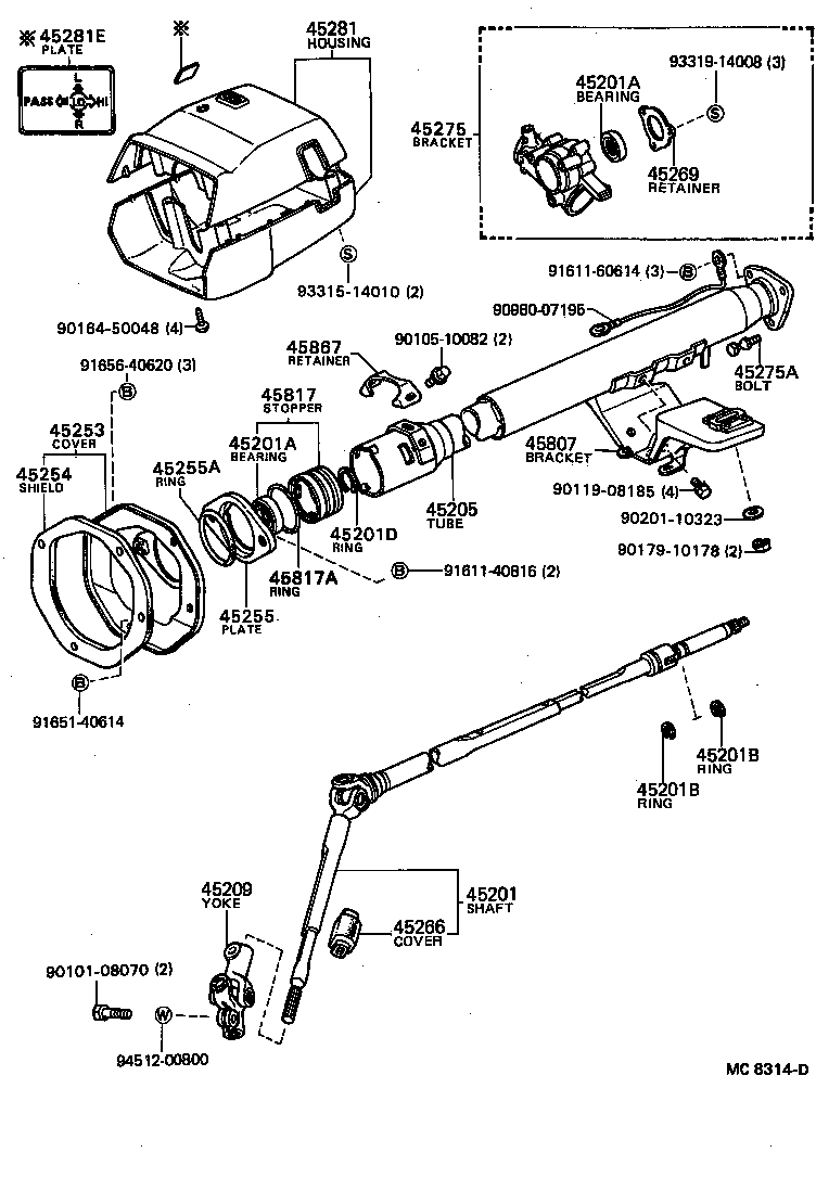 45025-20170 COVER, STEERING COLUMN HOLE product image