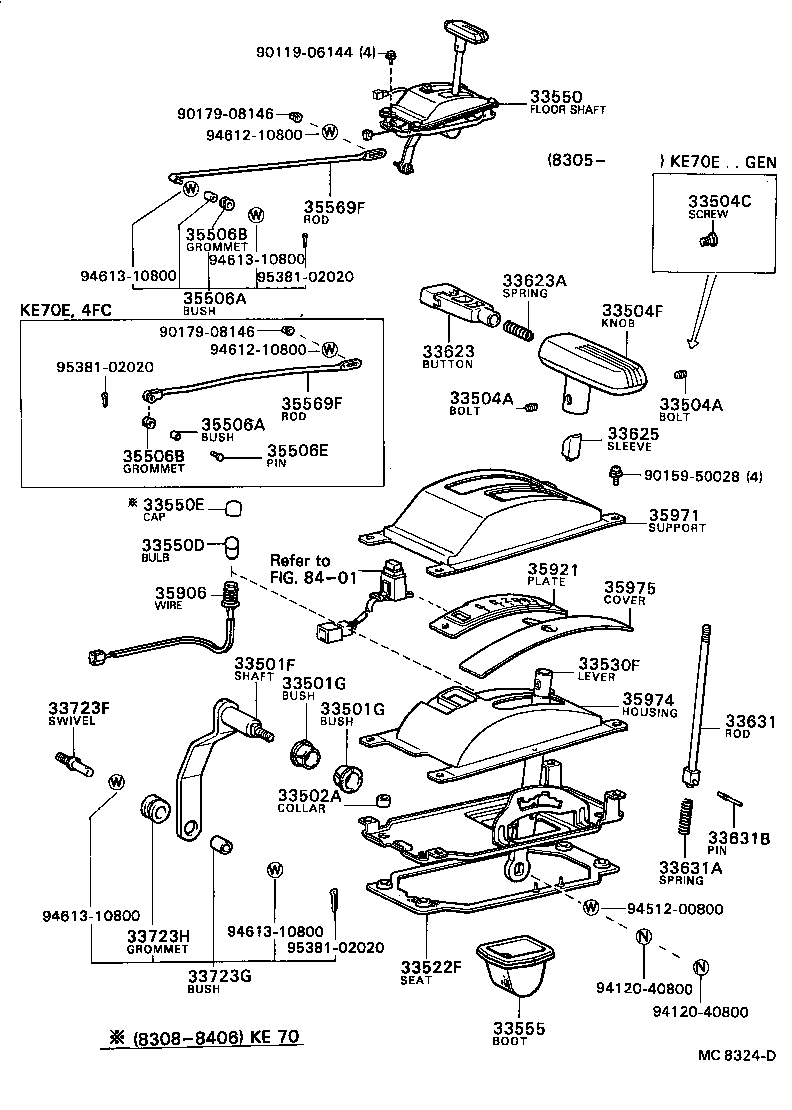33503-12120 LEVER ASSY, SHIFT (FOR FLOOR SHIFT) product image