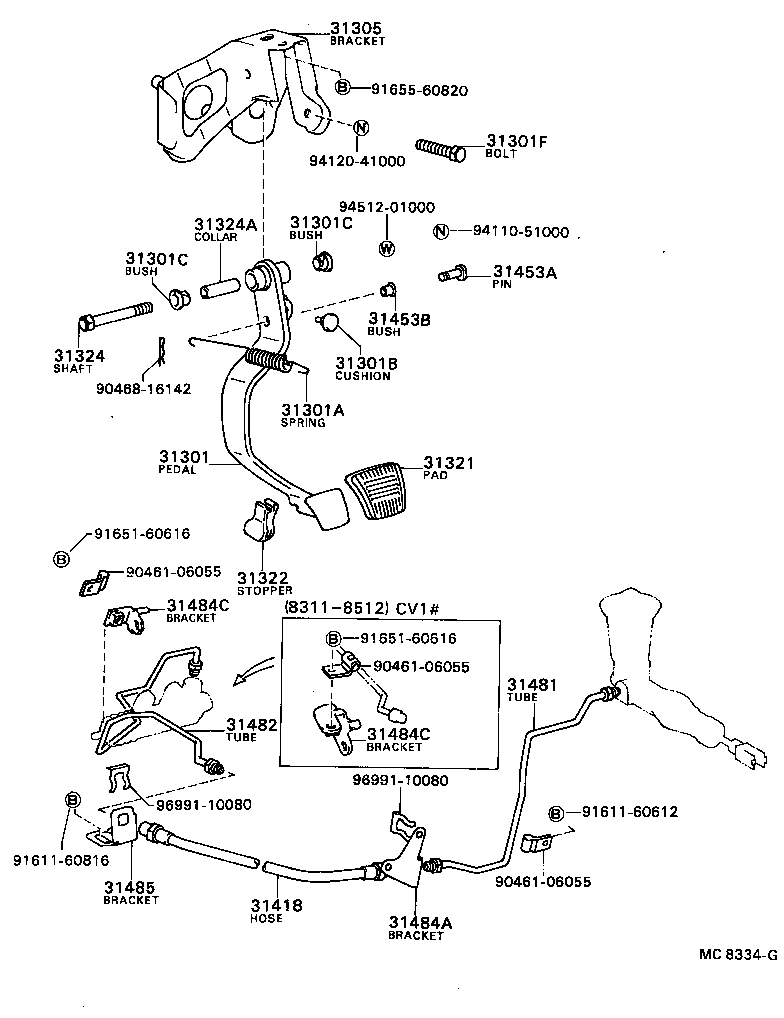 31301-32010 PEDAL SUB-ASSY, CLUTCH product image