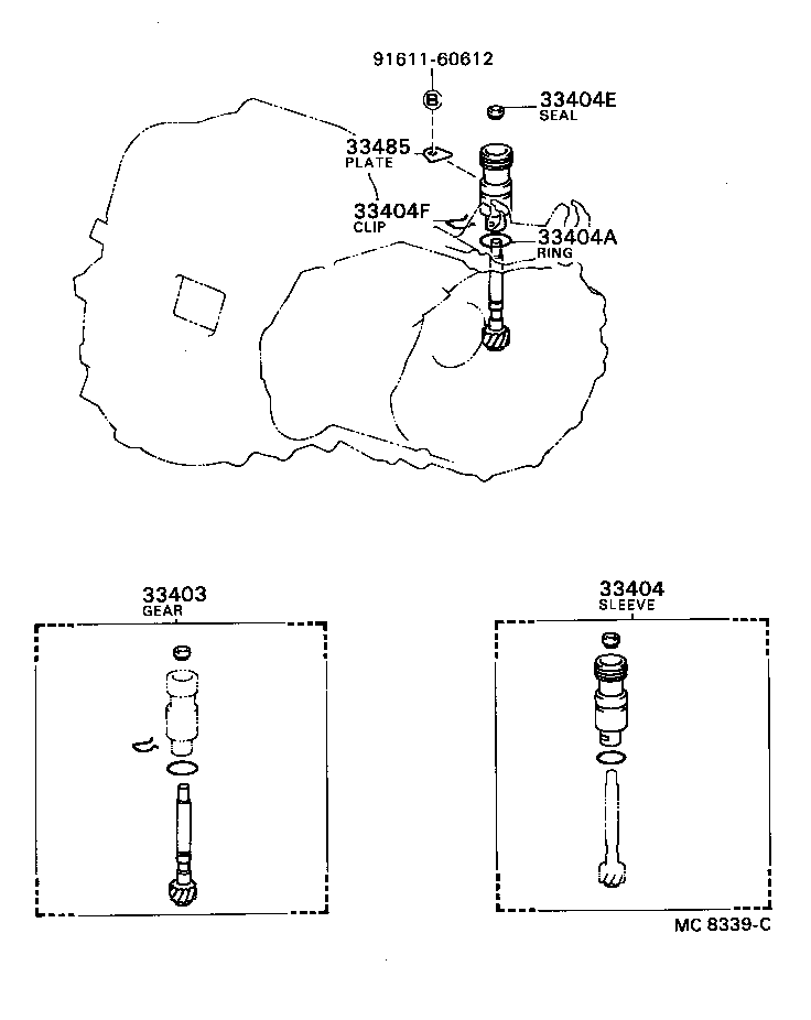 Toyota 33403-39145 GEAR SUB-ASSY, SPEEDOMETER DRIVEN (MTM)