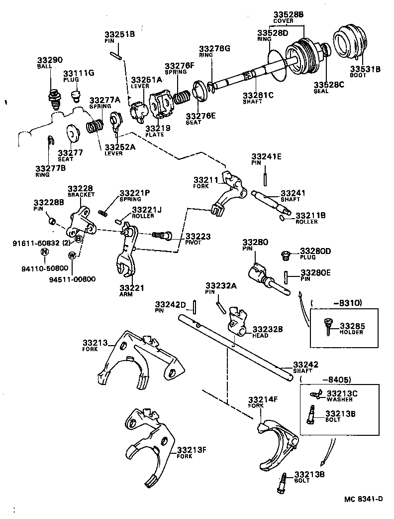 Toyota 33261-32011 SHAFT, SHIFT & SELECT LEVER