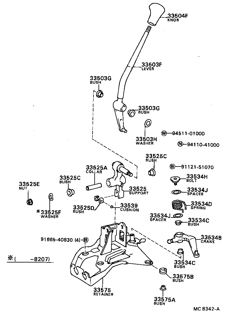 33054-32020 LEVER SUB-ASSY, SHIFT, NO.2(FOR FLOOR SHIFT) product image
