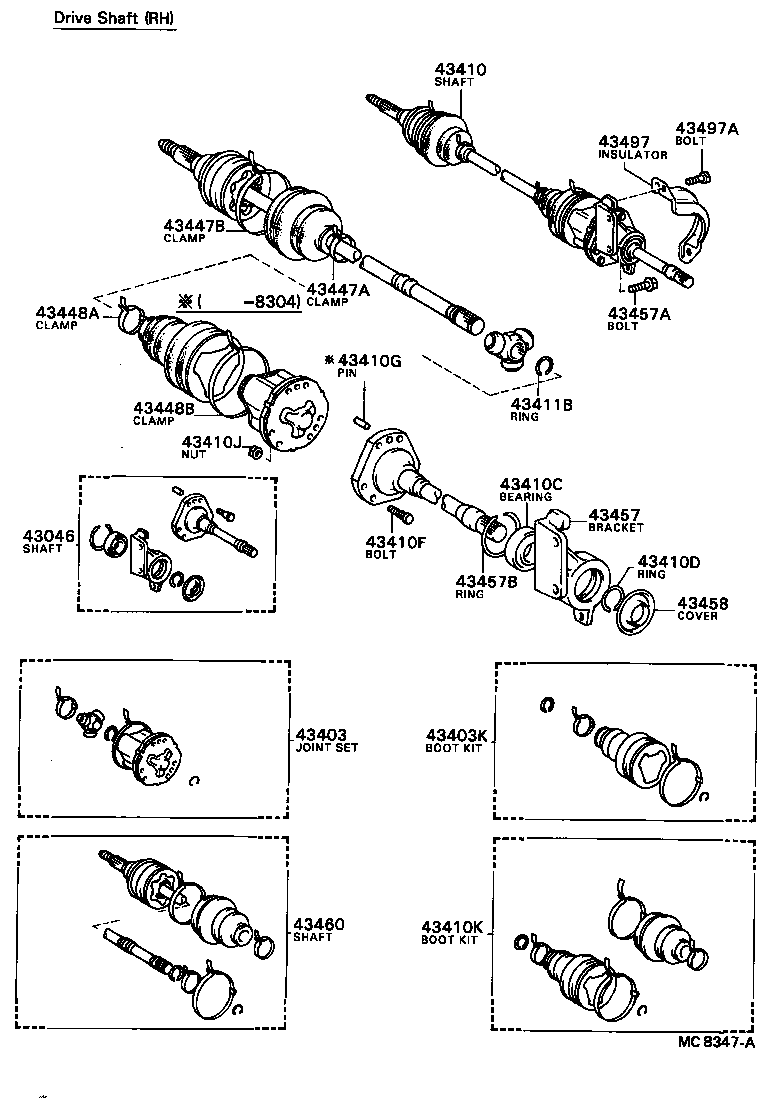 Toyota 43410-32011 SHAFT ASSY, FRONT DRIVE, RH