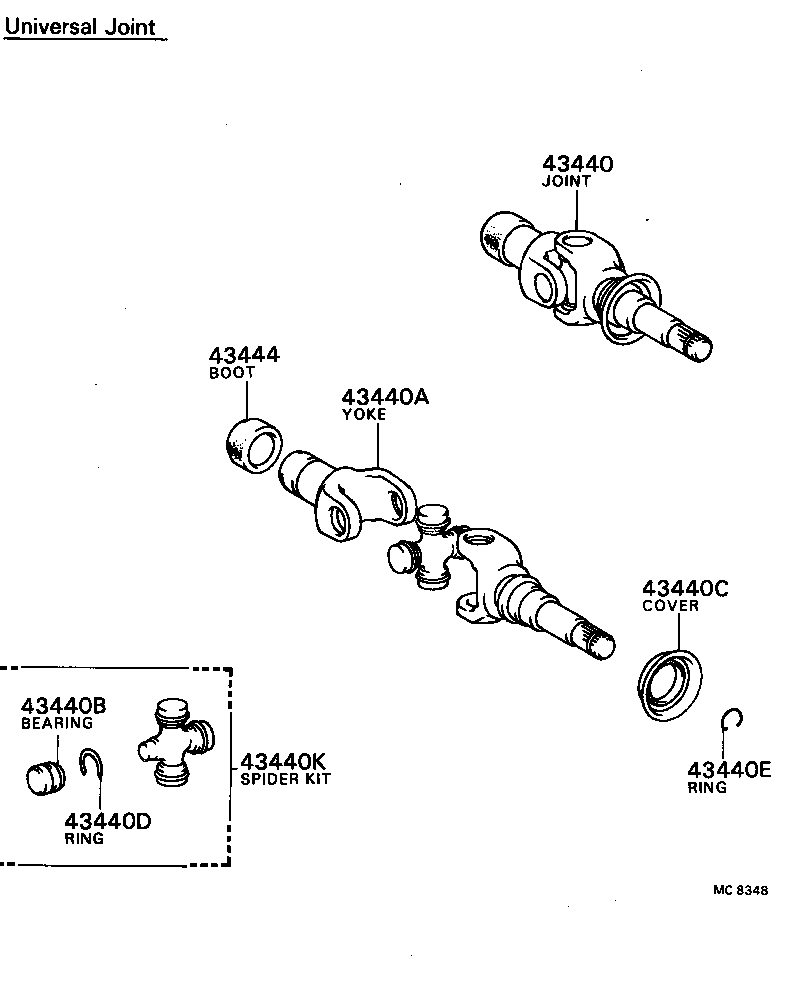 43403-39015 JOINT SET, FRONT AXLE INBOARD, RH product image