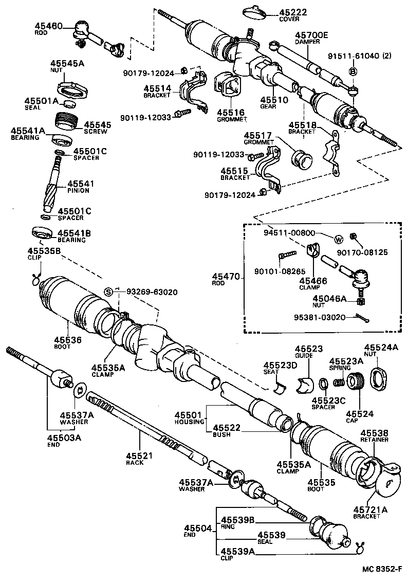 04445-32010 GASKET KIT, POWER STEERING GEAR(FOR RACK & PINION) product image