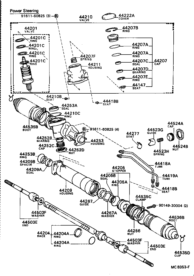 04445-32010 GASKET KIT, POWER STEERING GEAR(FOR RACK & PINION) product image