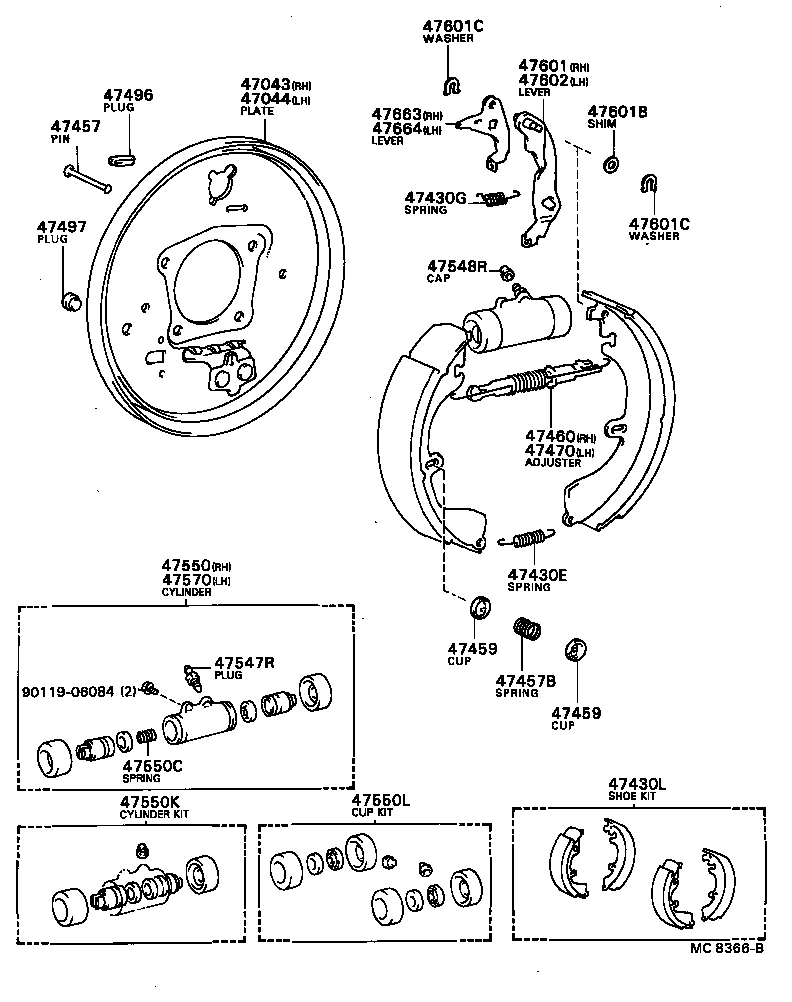04497-32010 SHOE KIT, REAR BRAKE product image