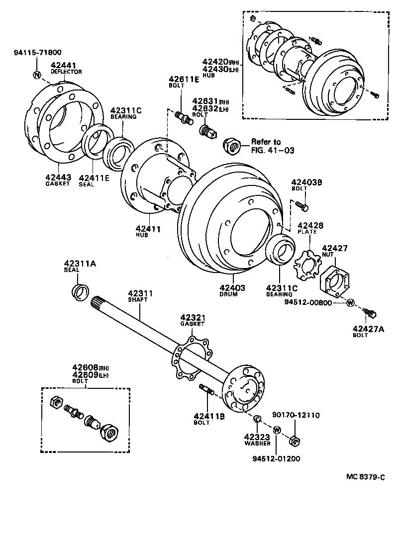 42311-36070 SHAFT, REAR AXLE product image