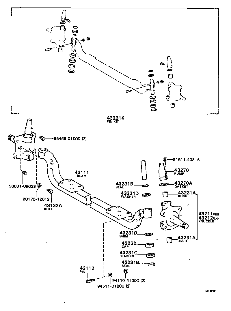 04431-36050 PIN KIT, STEERING KNUCKLE KING product image