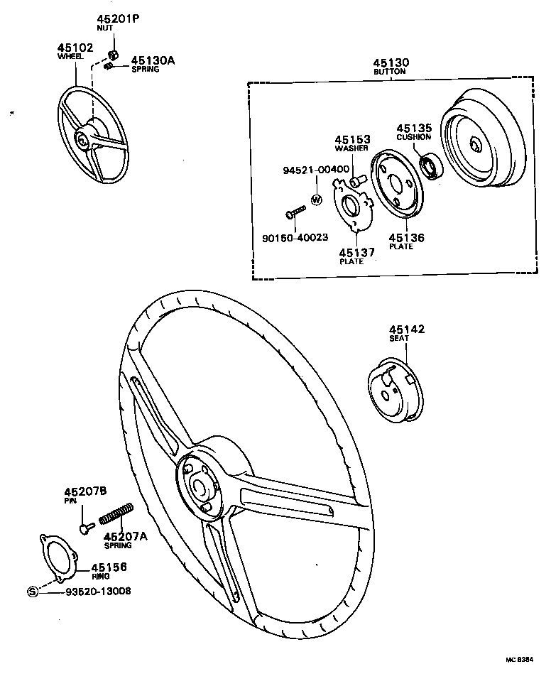 45100-36070 WHEEL SUB-ASSY, STEERING product image
