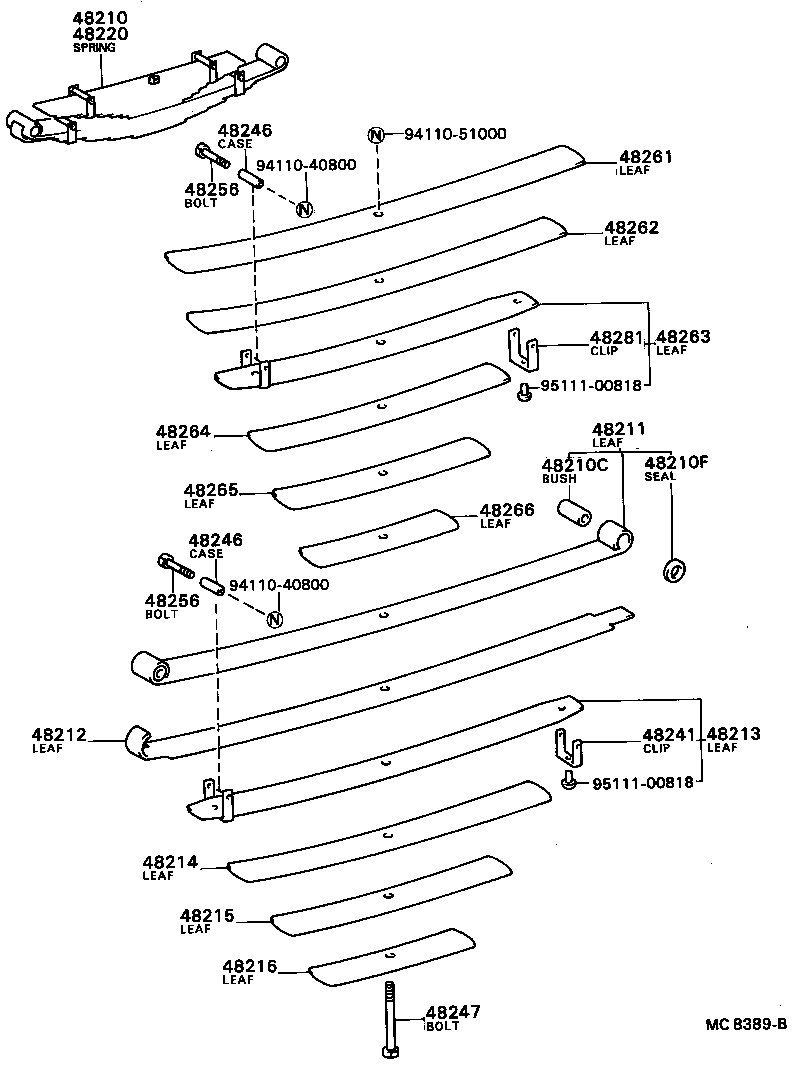 48542-36040 PIN, SHOCK ABSORBER UPPER PIVOT, REAR product image