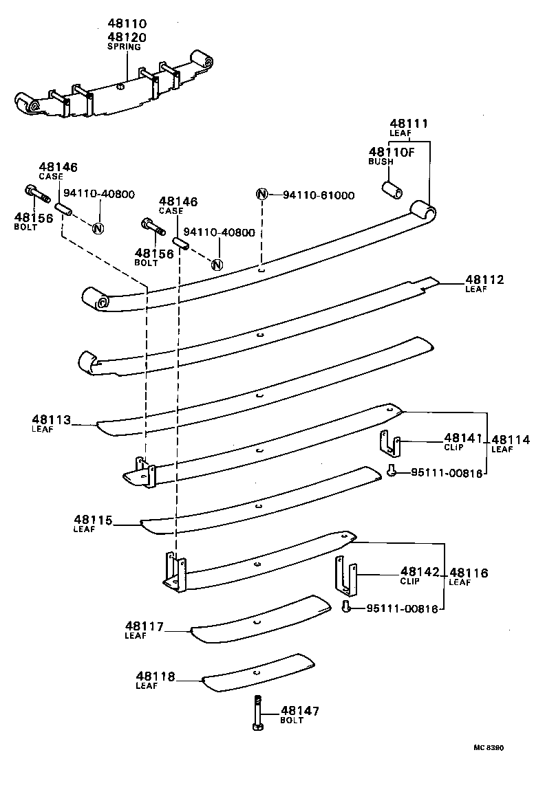 48102-36490 LEAF, FRONT SPRING, NO.4 product image