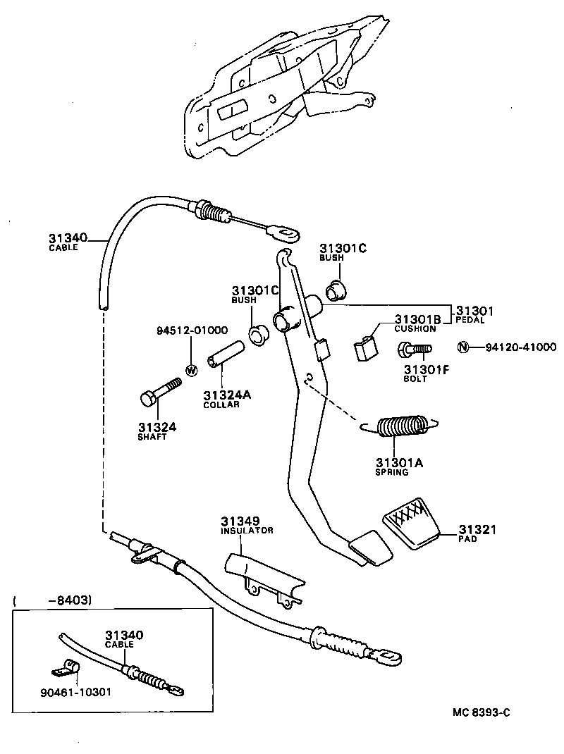 31301-16040 PEDAL SUB-ASSY, CLUTCH product image