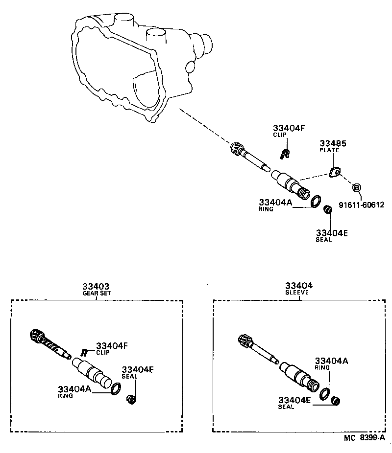 Toyota 33403-19335 GEAR SUB-ASSY, SPEEDOMETER DRIVEN (MTM)