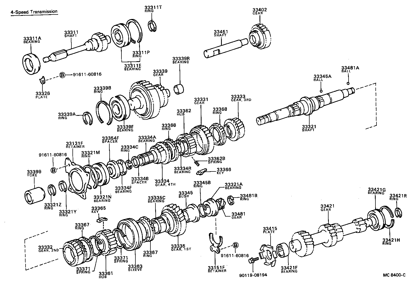 Toyota 33367-16030 RING, SYNCHRONIZER, NO.1