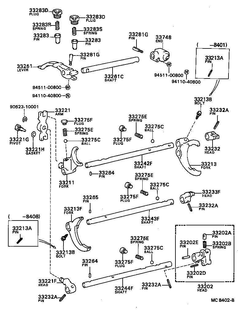 Toyota 33261-16020 SHAFT, SHIFT & SELECT LEVER
