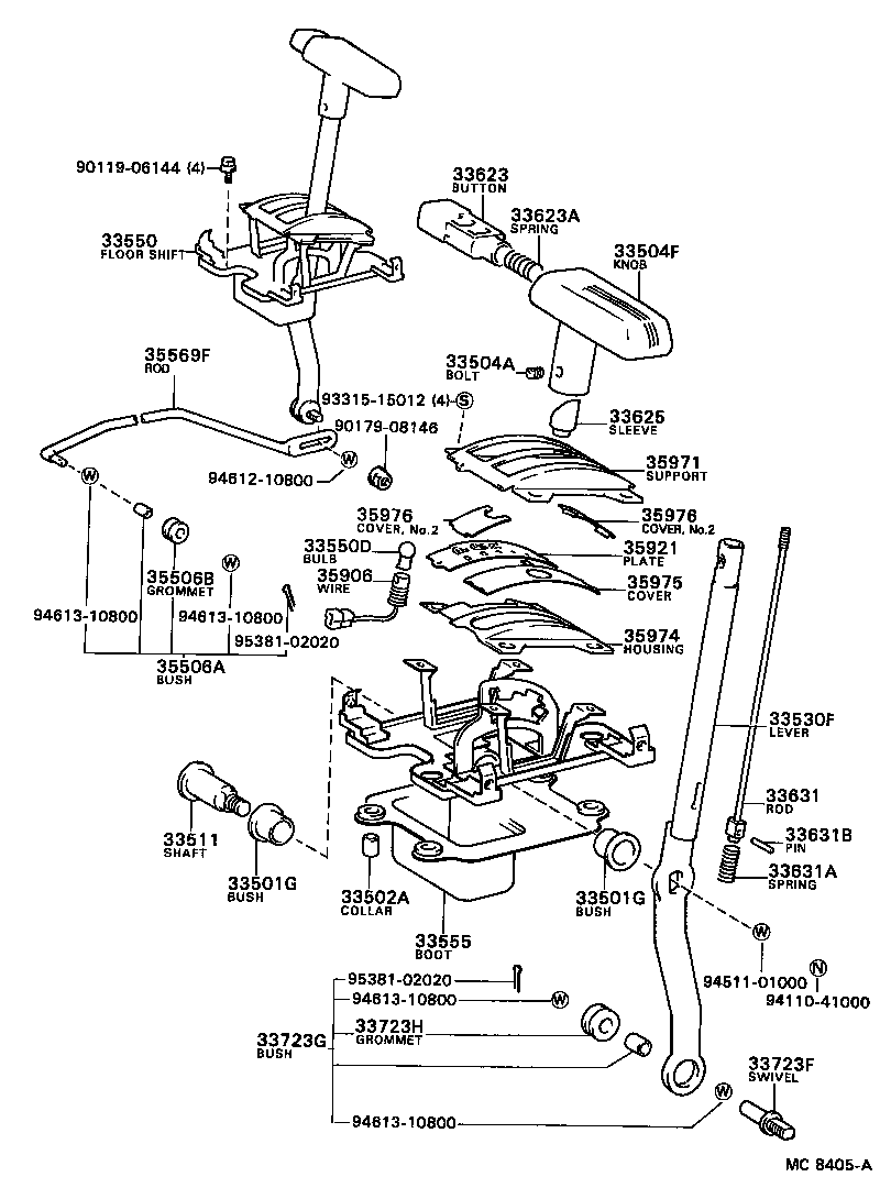 33530-16050 LEVER ASSY, SHIFT (FOR FLOOR SHIFT) product image