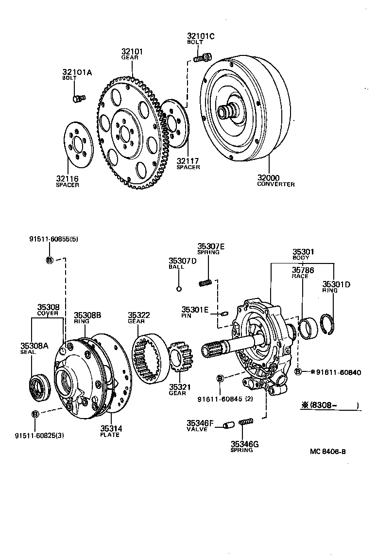 90109-08090 BOLT(FOR DRIVE PLATE & TORQUE CONVERTER SETTING) product image