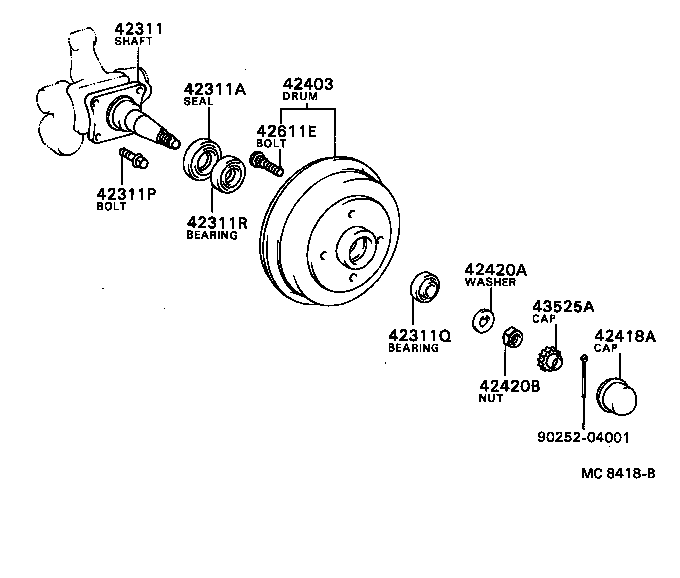 42431-16031 DRUM SUB-ASSY, REAR BRAKE product image