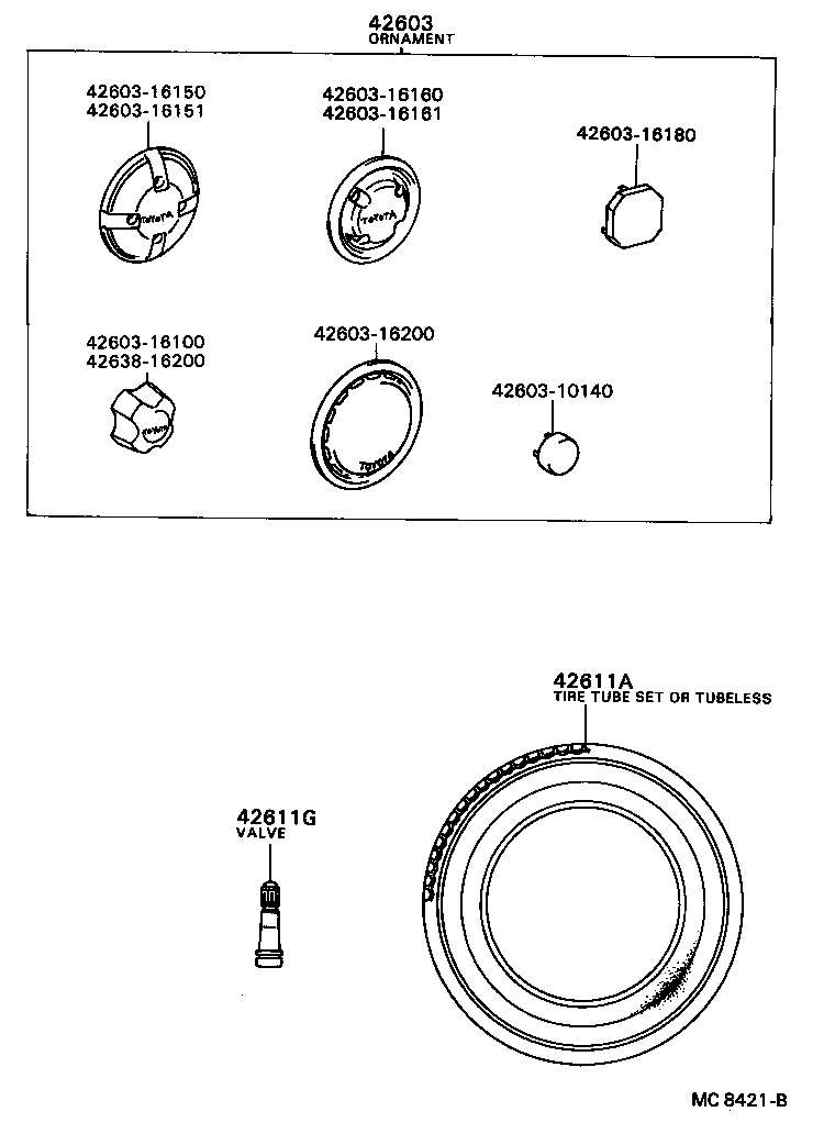 42603-16151 ORNAMENT SUB-ASSY, WHEEL HUB product image