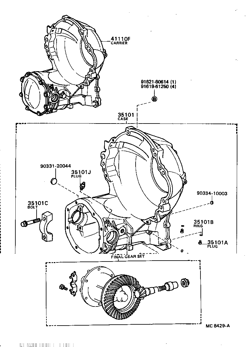 41201-19485 FINAL GEAR KIT, DIFFERENTIAL, FRONT product image
