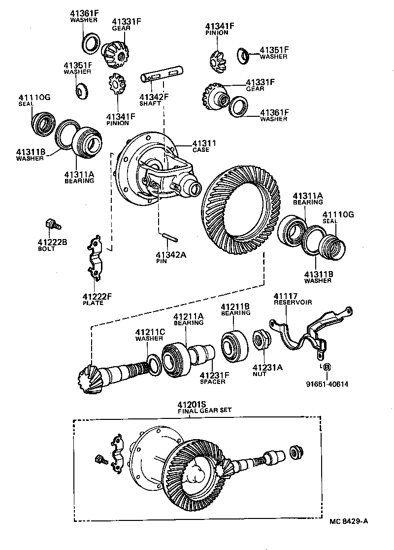 41201-19286 FINAL GEAR KIT, DIFFERENTIAL, FRONT product image