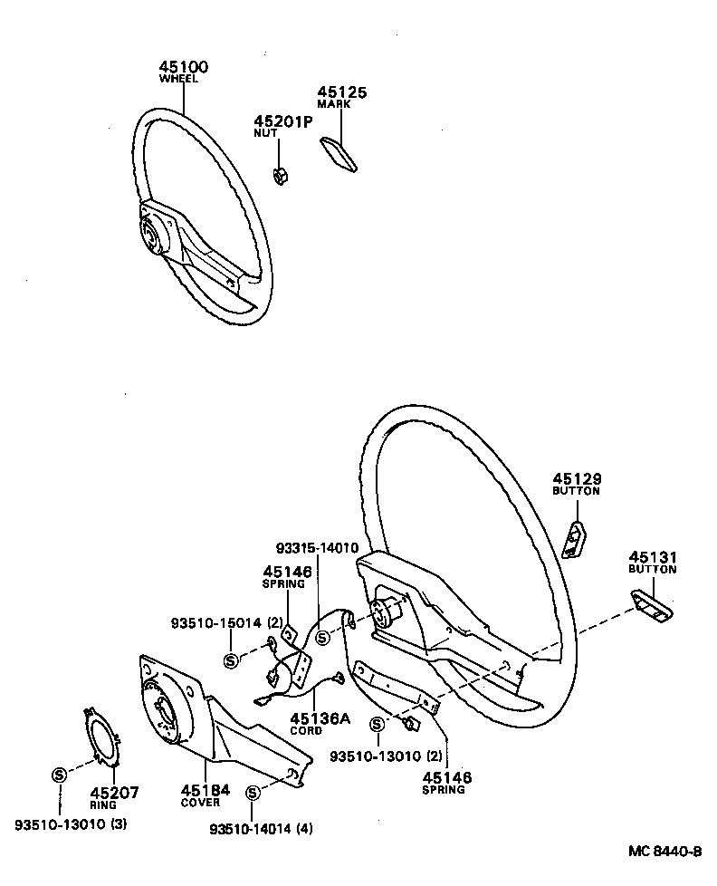 45125-10110 MARK, STEERING WHEEL PAD product image