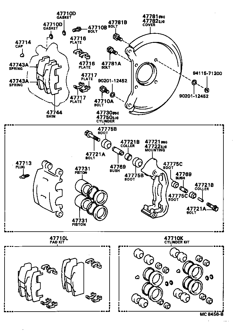 47730-36020 CYLINDER ASSY, FRONT DISC BRAKE, RH product image