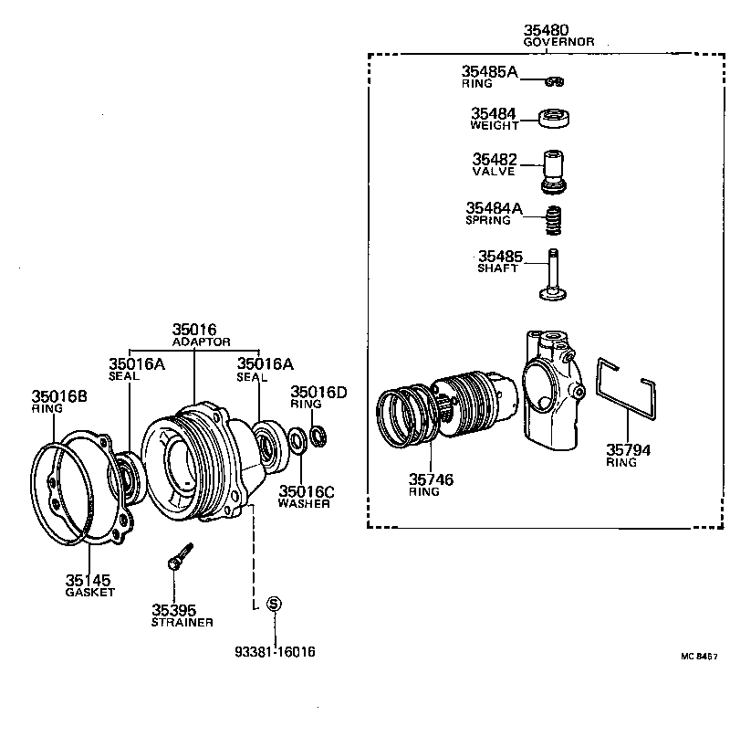 90501-08054 SPRING, COMPRESSION (FOR GOVERNOR WEIGHT) product image