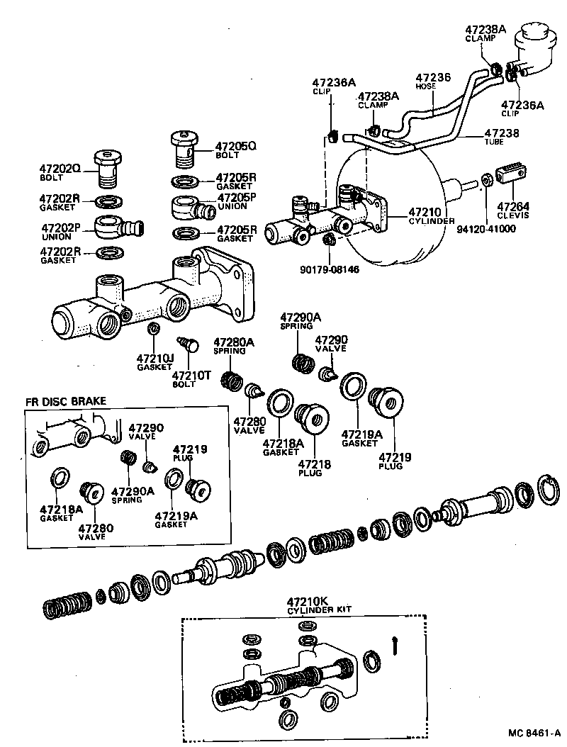04493-36050 CYLINDER KIT, BRAKE MASTER product image