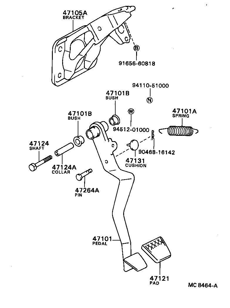 Toyota 90506-14002 SPRING(FOR BRAKE PEDAL RETURN)