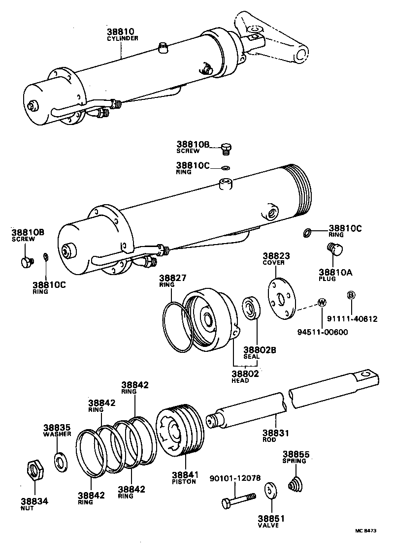 38831-96306 ROD, HOIST CYLINDER PISTON product image