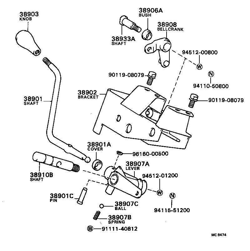 38905-96302 CABLE SUB-ASSY, PUSH PULL (FOR PUMP CONTROL) product image