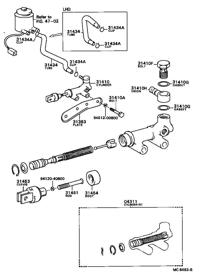 31401-36022 CYLINDER ASSY, CLUTCH MASTER product image