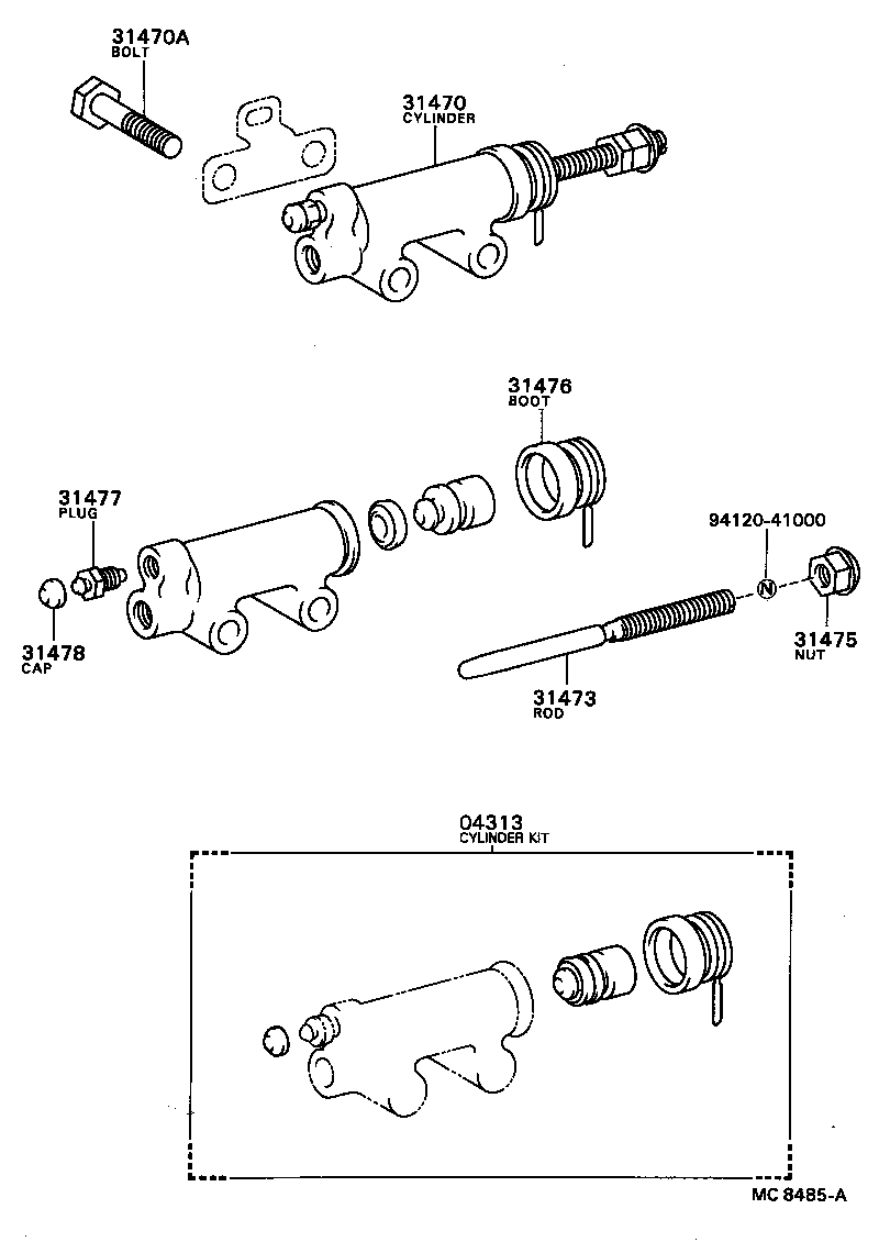 31473-36050 ROD, CLUTCH RELEASE CYLINDER PUSH, NO.1 product image
