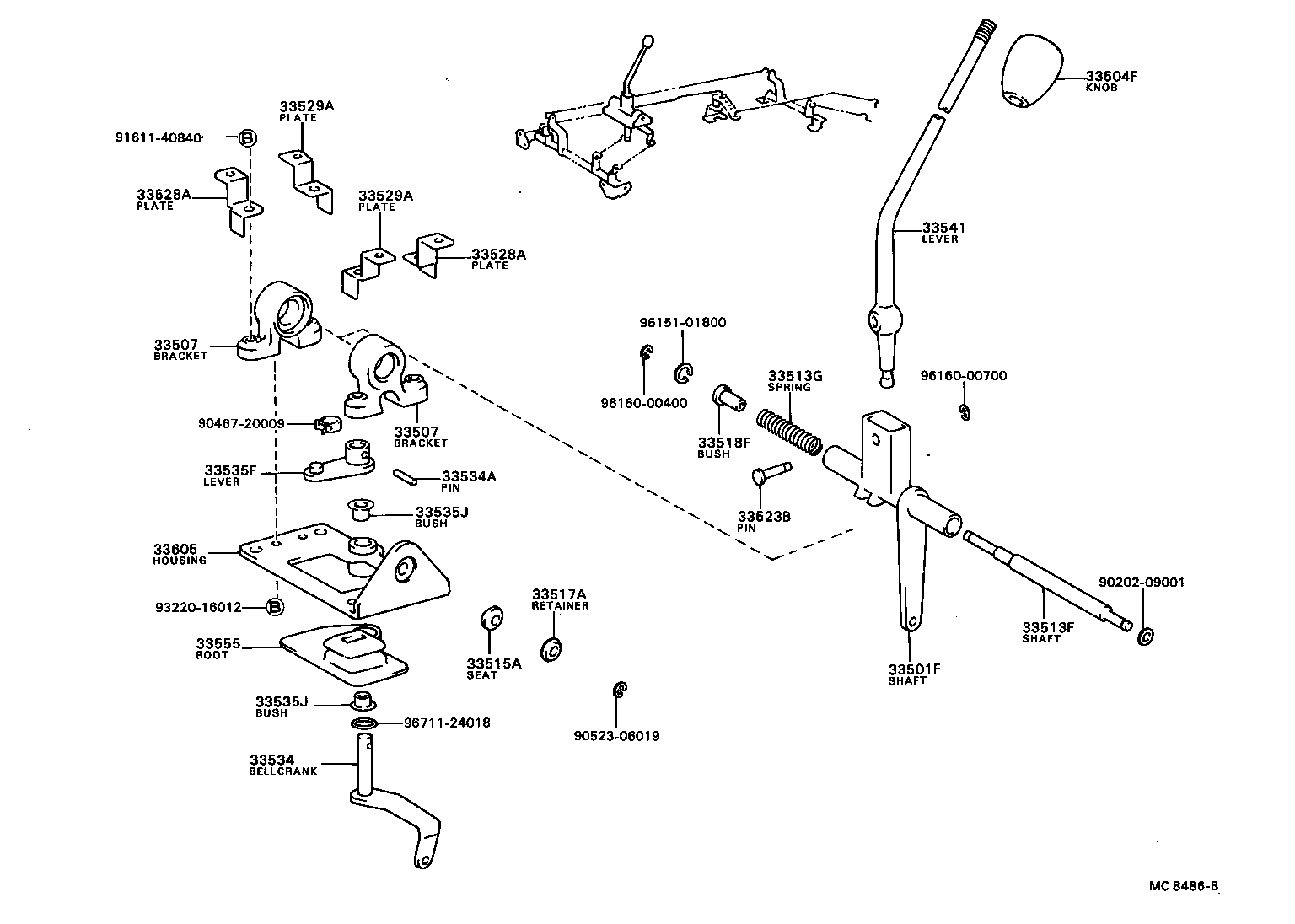 33504-36030 KNOB SUB-ASSY, SHIFT LEVER product image