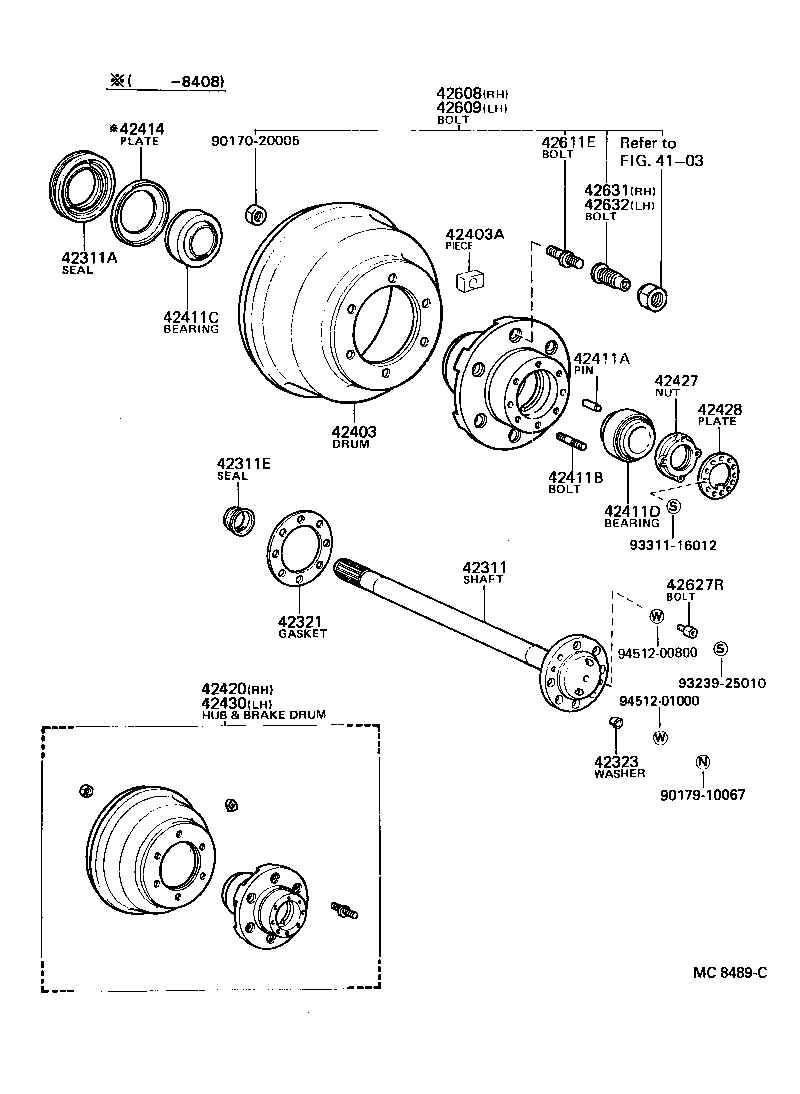 42311-36110 SHAFT, REAR AXLE product image