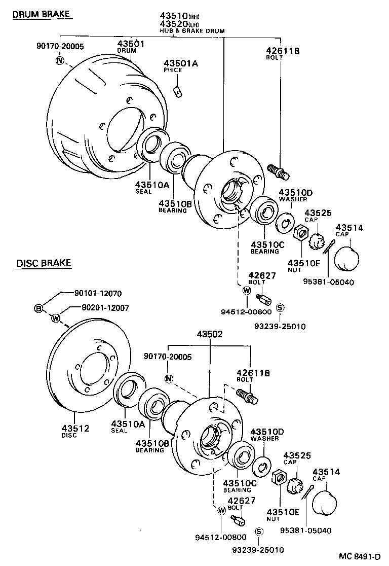 43512-36050 DRUM SUB-ASSY, FRONT BRAKE product image