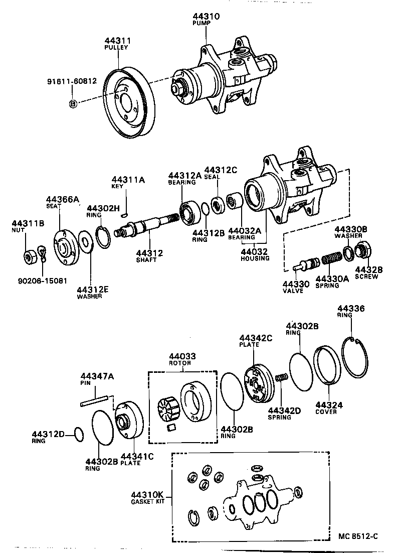 44033-36021 ROTOR SUB-ASSY, W/CAM & VANE product image
