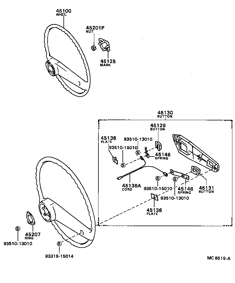 45130-36060 BUTTON ASSY, HORN product image