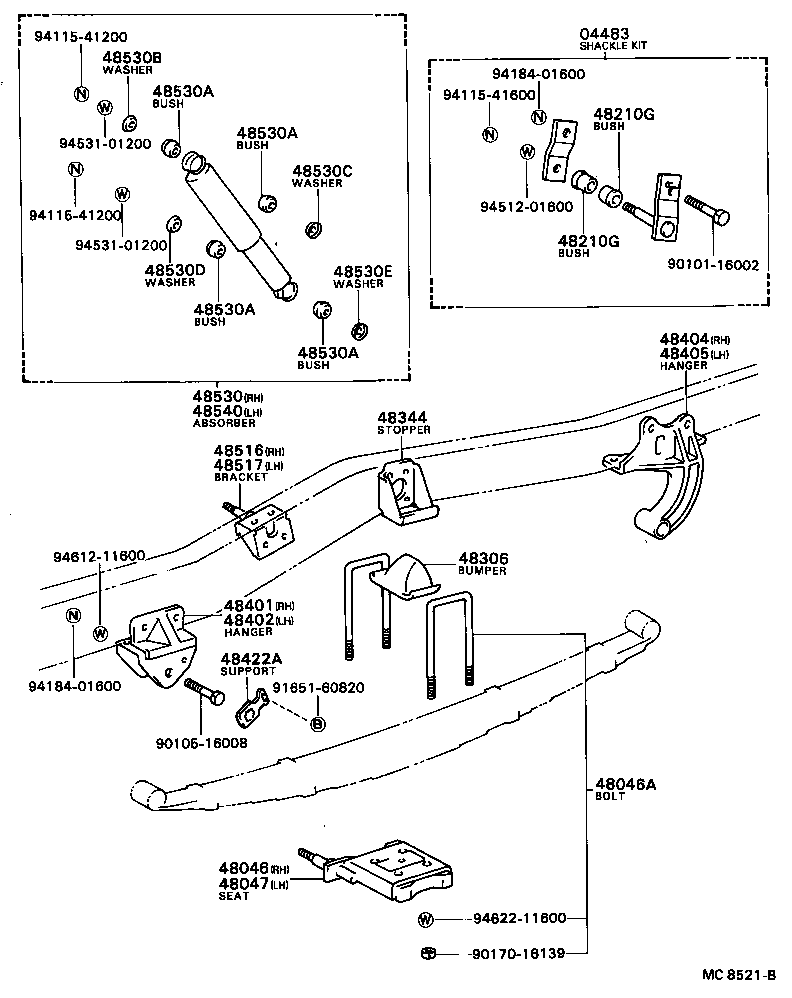 48405-36010 BRACKET SUB-ASSY, REAR SPRING, REAR RH product image