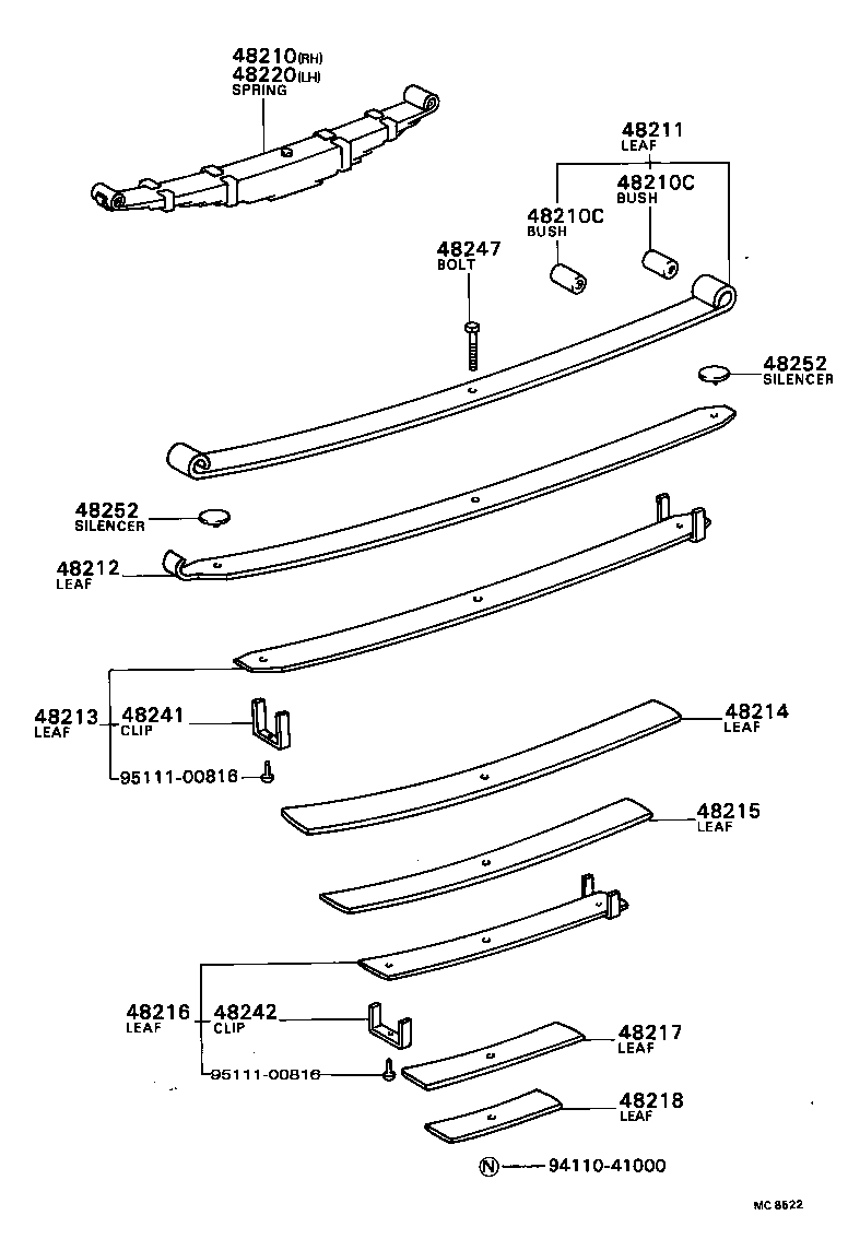 48214-36550 LEAF, REAR SPRING, NO.4 product image
