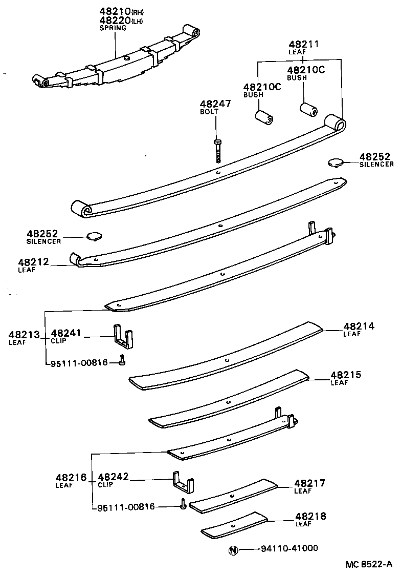 48405-36010 BRACKET SUB-ASSY, REAR SPRING, REAR RH product image