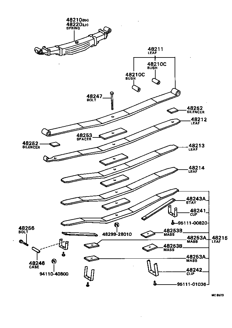 48405-36010 BRACKET SUB-ASSY, REAR SPRING, REAR RH product image