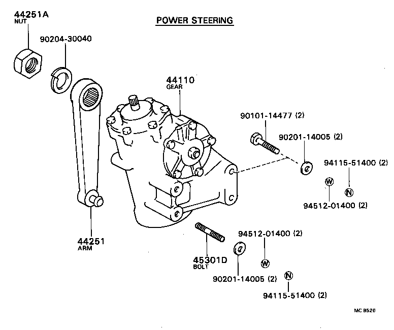 55661-95406 BRACKET SUB-ASSY, STEERING COLUMN UPPER SUPPORT product image