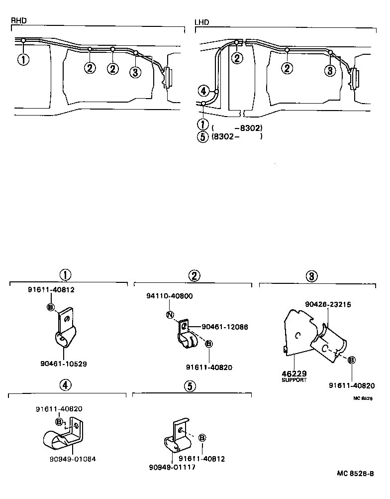 46420-36080 CABLE ASSY, PARKING BRAKE, NO.2 product image