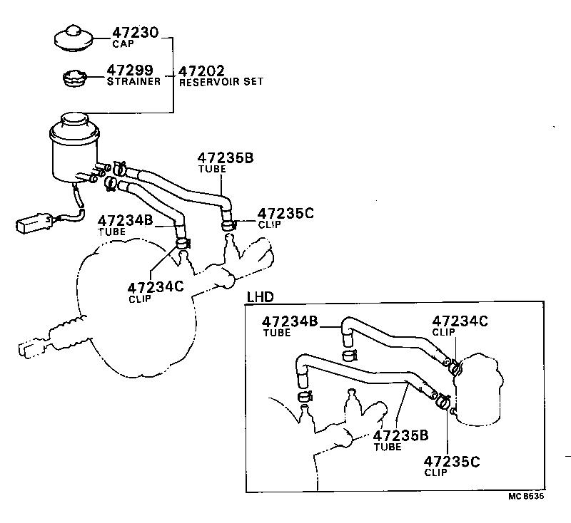 47220-36030 RESERVOIR SUB-ASSY, BRAKE MASTER CYLINDER product image